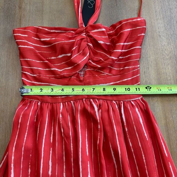 Sachin & Babi Casual Midi Dress Size 0‎ Halter Top Smocked Back - Picture 6 of 16